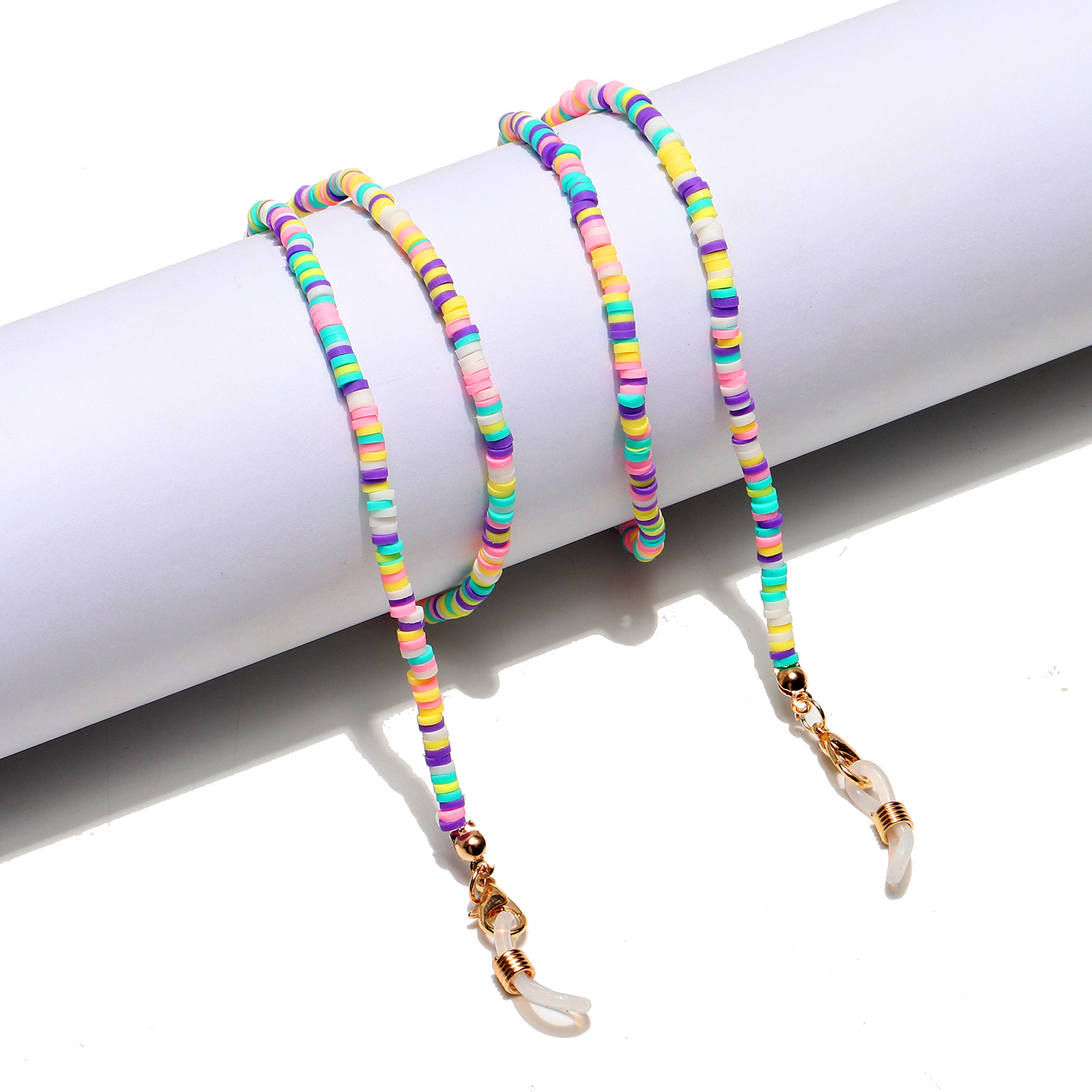 11g Weight Metal Material White Color Fashion Multicolor Soft Ceramic Glasses Chain 2