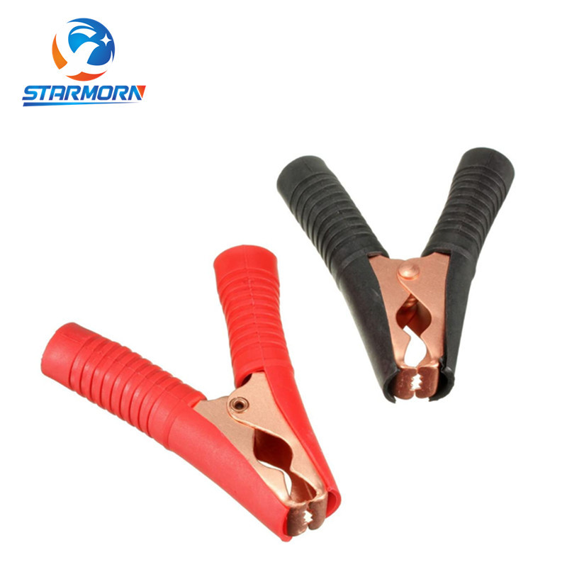 Cross-border Exclusively For All-inclusive Copper Battery Charging Clip Copper-plated Alligator Clip 100A Red And Black Spring Truck Test Clip