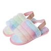 Slippers, rainbow heel sticker, fashionable footwear, Amazon, European style