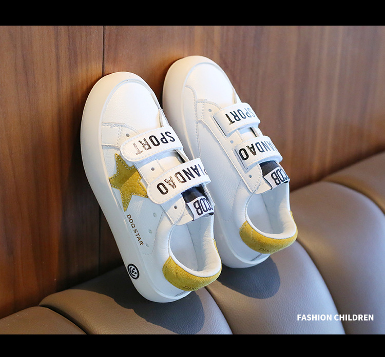 Chaussures blanches pour enfants, baskets sales, décontractées, étoiles, respirantes, pour garçons et filles, nouvelle collection automne 2024_voghion.com
