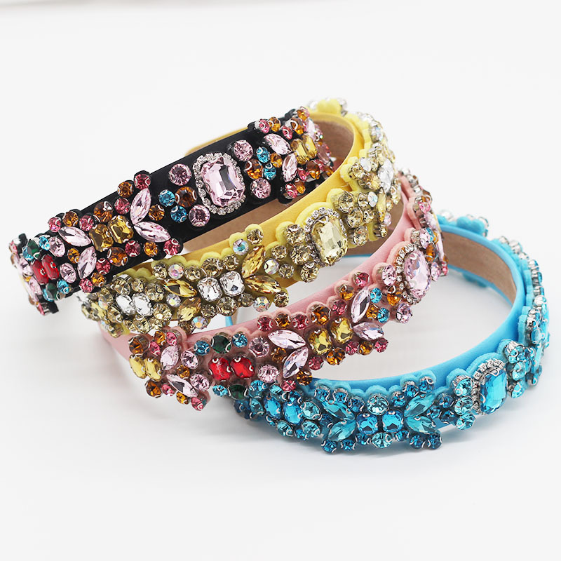 Baroque Diamond Color Rhinestone Three-dimensional Hair Hoop Gift Hair Accessory Suppliers China display picture 1