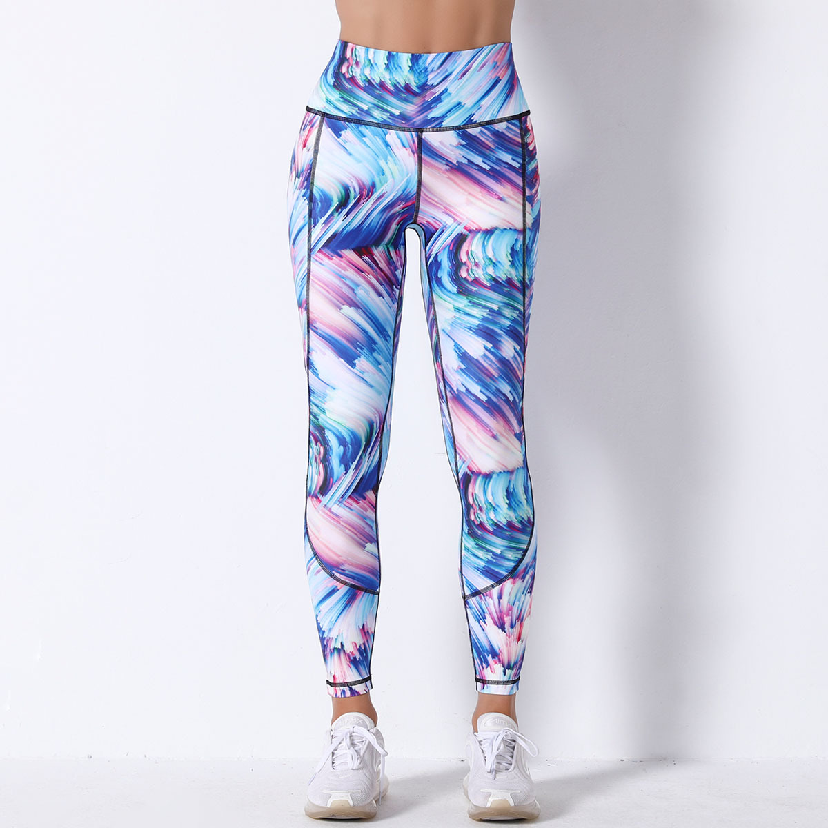 Breathable quick-drying printed high waist tight elastic yoga pants NSNS11062