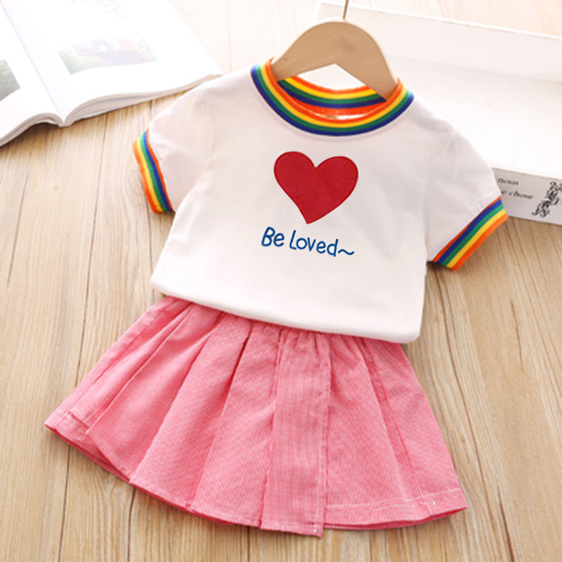 Girls Summer Short-sleeved Shorts Two-piece Suit Image 2