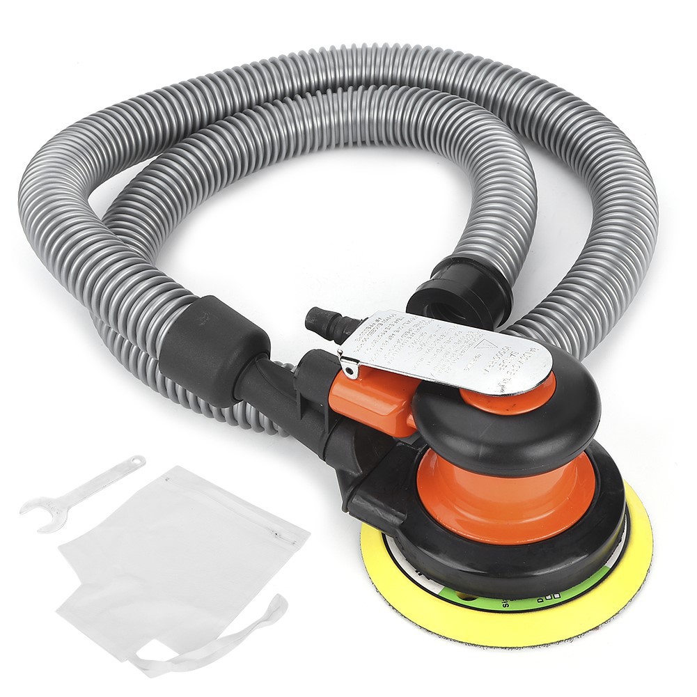 Máquina de pulir neumática de 5 pulgadas máquina de papel de lija herramienta de molienda de aire máquina de pulir en seco con recolección de polvo máquina pulidora de coches máquina pulidora