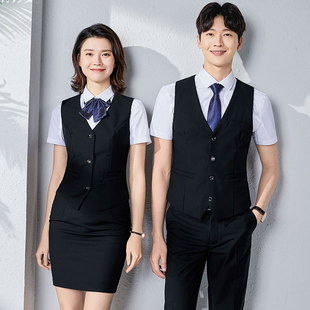 No-Iron Slim-Fit Professional Suit Vest Women's Workwear Business Formal Unisex Vest Workwear Set