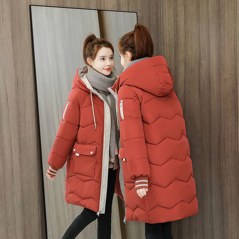 冬季羽绒棉服女冬装2022年新款韩版宽松棉衣女中长款加厚棉袄外套