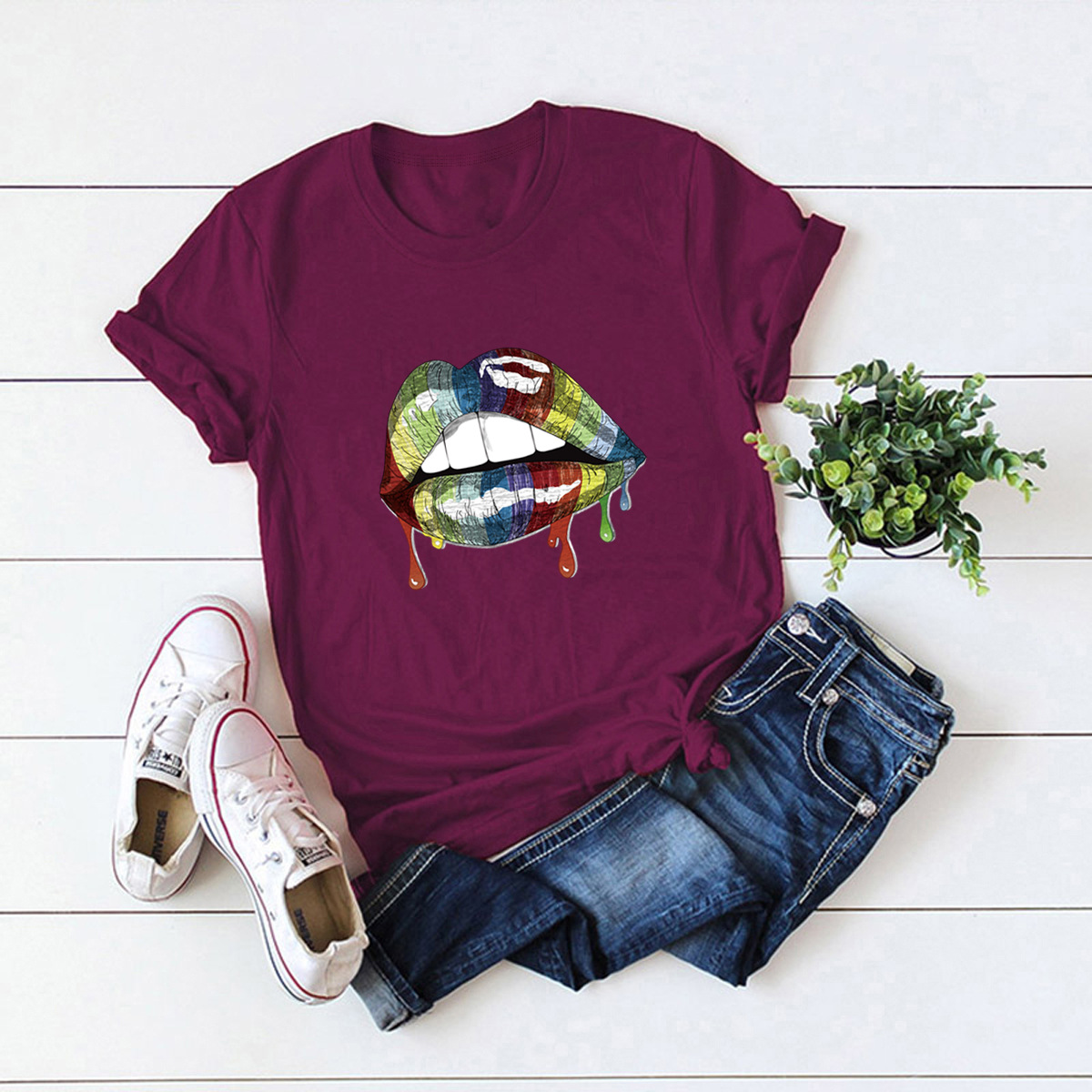 Women's Short Sleeve Printing Casual Fashion Printing display picture 2