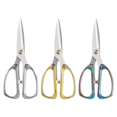 Lin Taizuo stainless steel household scissors, strong and sharp, color titanium color shearing chicken bone shearing fish shearing shrimp shearing crab stall scissors
