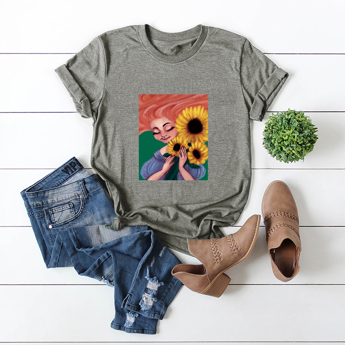 pure cotton casual short-sleeved T-shirt NSSN21203