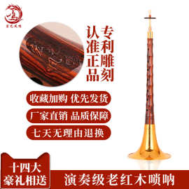 宏艺凤鸣吹奏成人乐器老红木唢呐乐器全套精品D调成人演奏喇叭