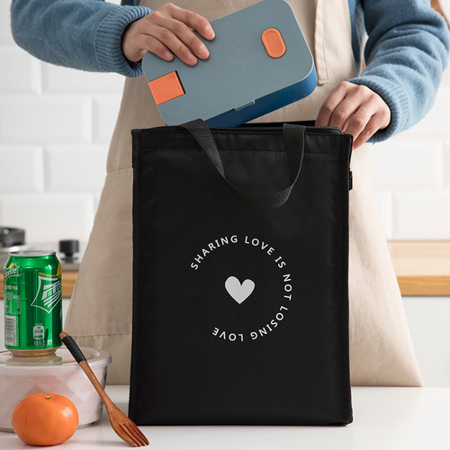 Waterproof thickened lunch box bag, aluminum foil thermal insulation bag, canvas lunch box bag with meals, warm and refrigerated work tote bag