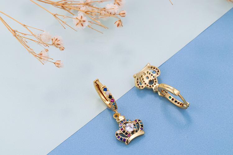10g Weight Zircon Inlay Material Earrings Classification Housewarming, Anniversary, Business, Wedding, Travel, Birthday, Festival Occasion Copper Material Geometric Pattern Women'S Gender Plating Design Fashion Style Copper Plating Geometric Zircon 33
