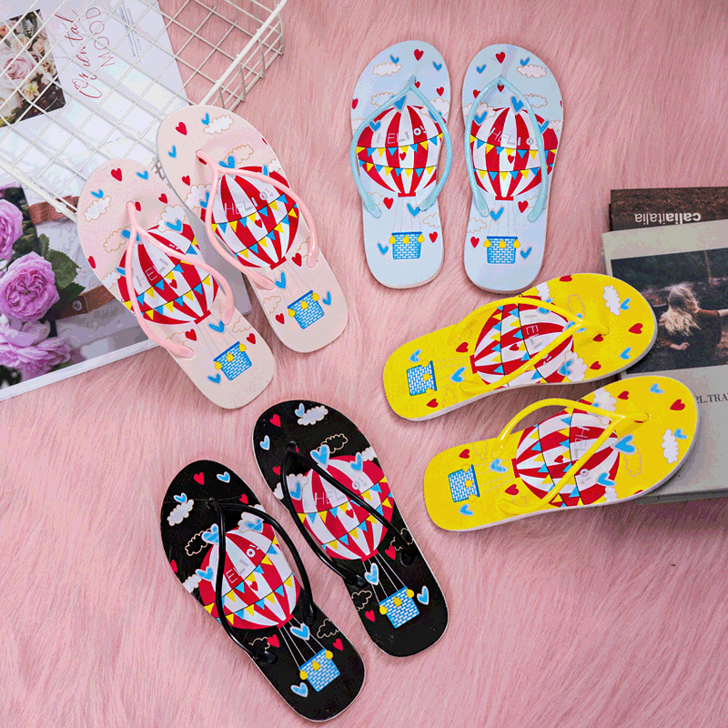 Slippers wholesale summer new fashion cool pattern hot air balloon beach flip flops women's casual all-matching sandals