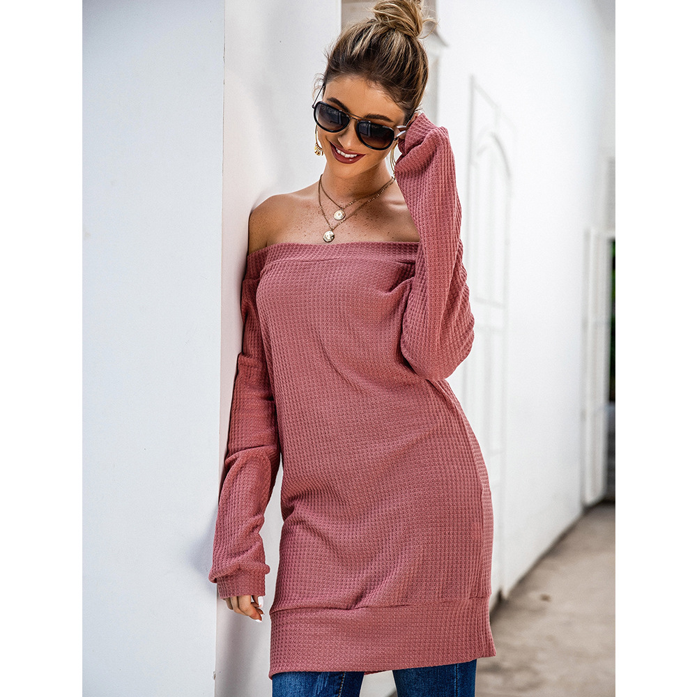 solid color one-shoulder slim T-shirt NSSA40040