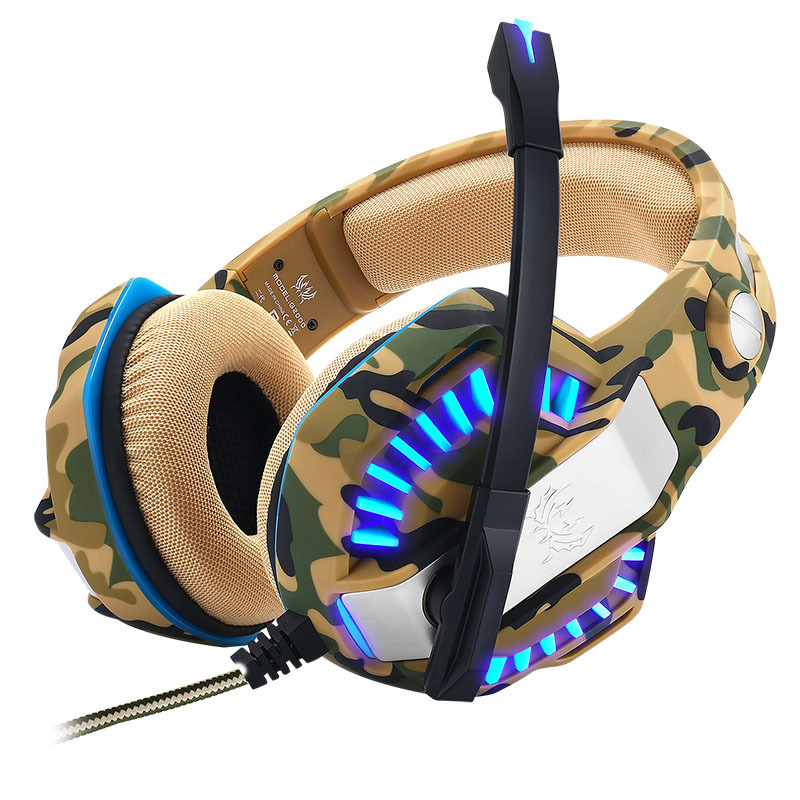 因卓G2000二代沙漠迷彩重低音游戏耳机笔记本台式头戴式耳机厂家