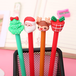 Рождественская гелевая ручка для школьников, обучающие канцтовары, подарок на день рождения, оптовые продажи