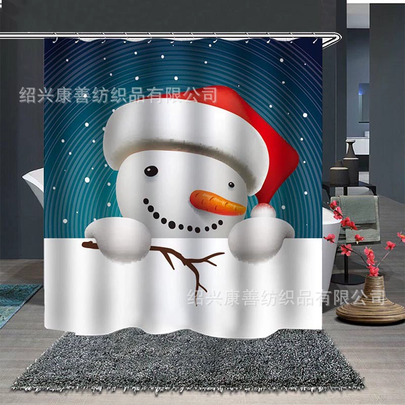 Scandinavian Christmas waterproof curtain, increased thickness, polyester