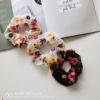 Brand retro hair rope, hair accessory, with embroidery, flowered