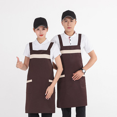 Customized apron with printed logo, advertising apron, custom-made, waterproof, oil-proof, kitchen apron, Korean style, unisex workwear