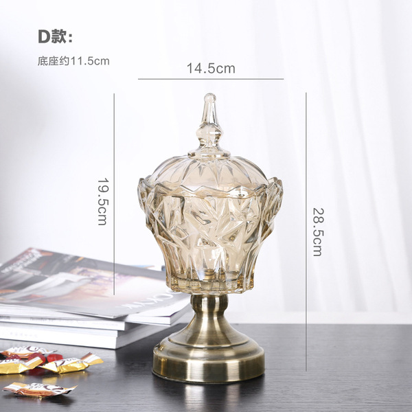 European -style luxury crystal glass sugar tank storage tank candy…