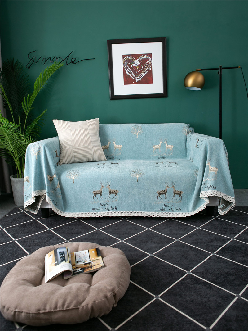 Thickened Chenille Full-cover With Deer Pattern, Non-slip, Elastic, Multi-functional, Suitable For All Seasons, Sofa_voghion.com