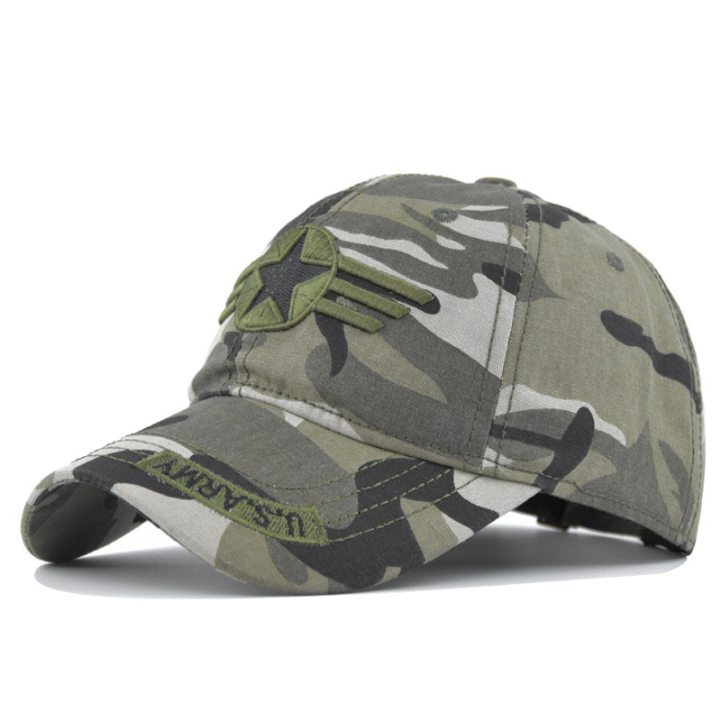 Hot selling hiking tactical baseball embroidered five pointed star camouflage cap, spring and autumn sun shading_voghion.com