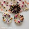 Brand retro hair rope, hair accessory, with embroidery, flowered