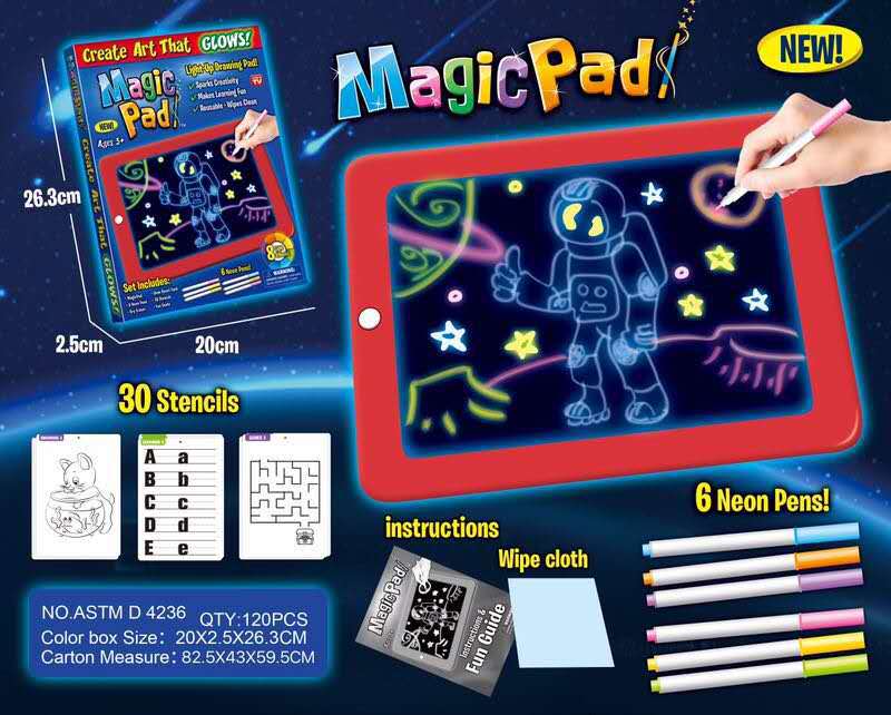 Amazon magicpad 3D children's drawing board writing board graffiti drawing set Magic luminous drawing board