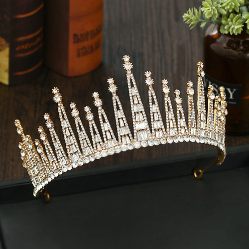 Hairpin hair clip hair accessories for women crystal lady crown wedding dress wedding hair ornament champagne gold birthday headdress