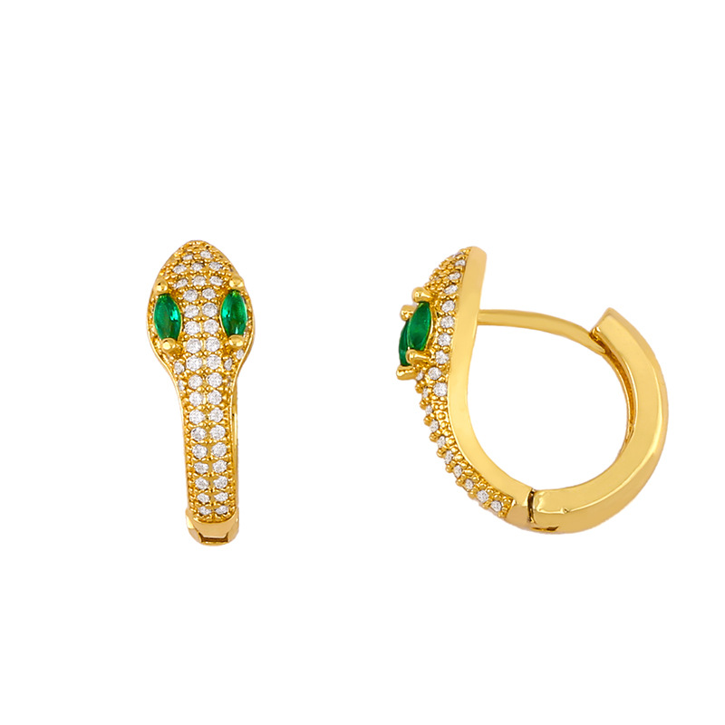 New Fashion Exaggerated Snake Earrings Diamond Stud Earrings Wholesale display picture 5