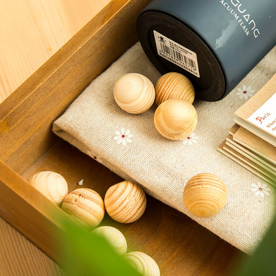 2019-081 香薰用品 日用品衣櫥防蟲防蛀檀香木球5個裝1