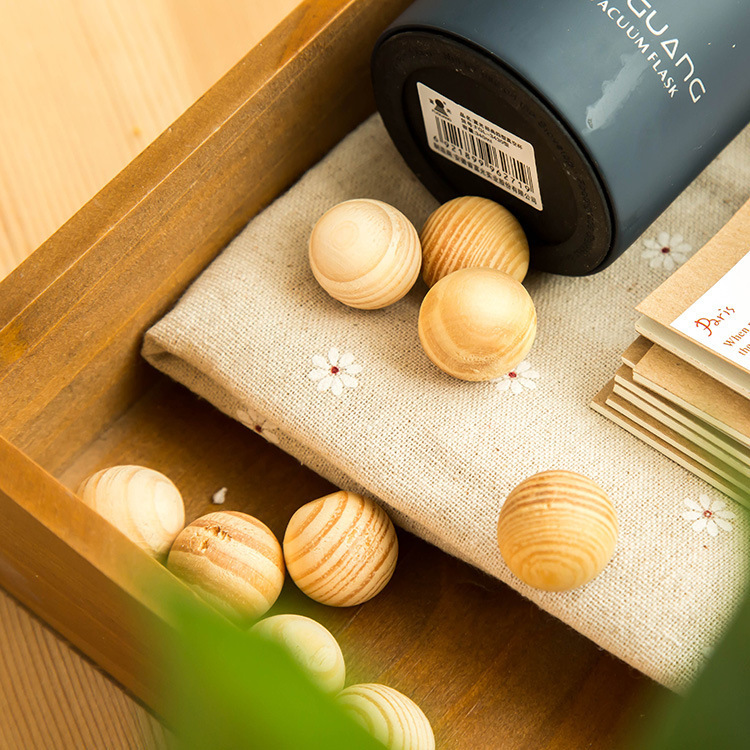 2019-081 香薰用品 日用品衣櫥防蟲防蛀檀香木球5個裝1