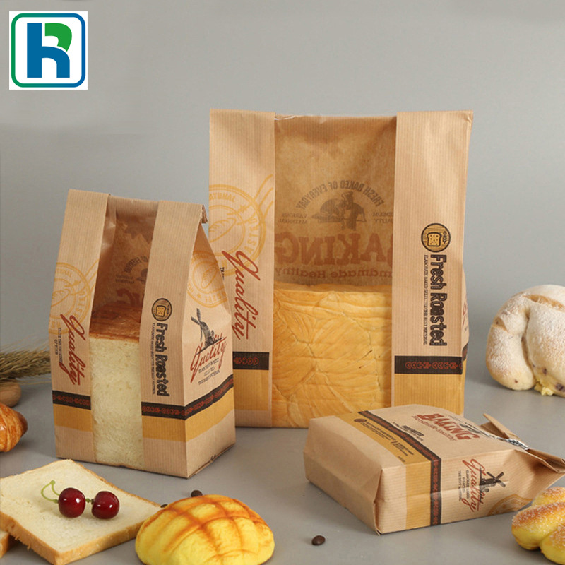 淋膜防油吐司面包包装袋  烘培包装袋 蛋糕西点打包外卖纸袋