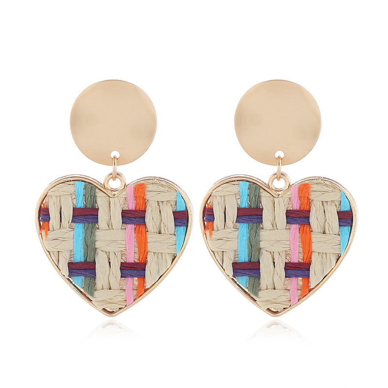 Women's Gender 1 Pair Vacation Heart Shape Alloy Straw Drop Earrings