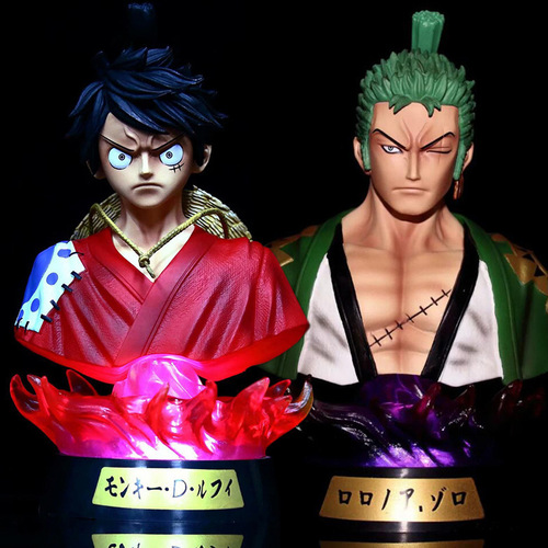 One Piece GK Wano Country Kimono Bust Luffy Zoro Sanji Seven-color luminous box figure ornaments