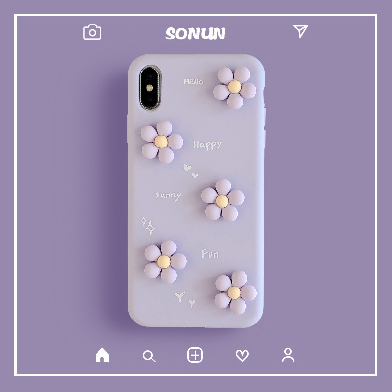 ins韩风立体泫雅小花iPhone 11pro手机壳适用苹果xs max防摔硅胶