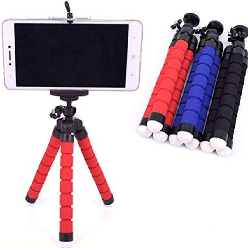 小号海绵三脚架桌面迷你支架百变桌面三角架手机自拍直播支架