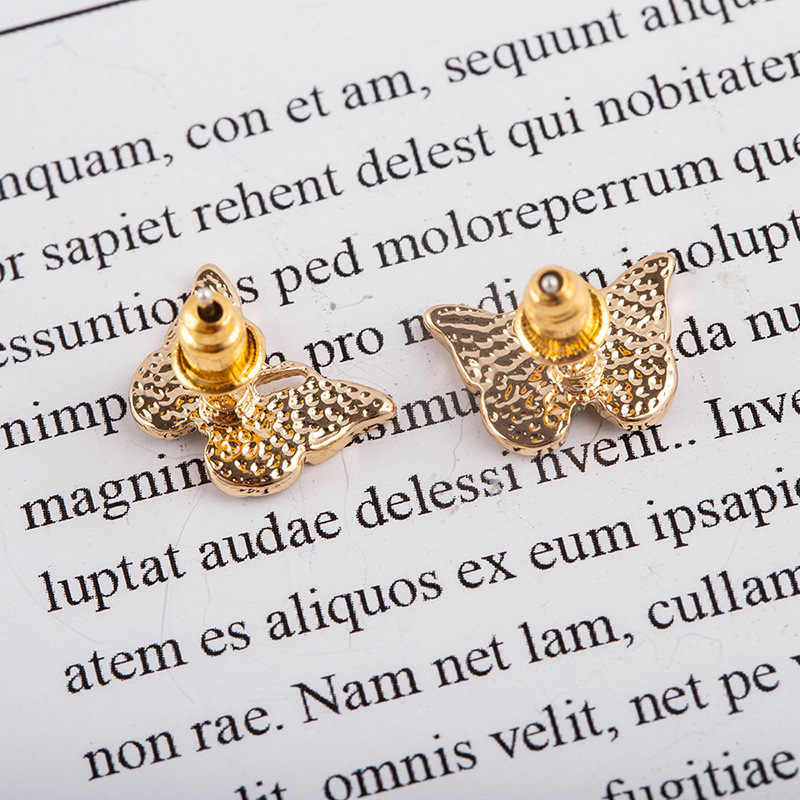 Butterfly Gradient S925 Silver Needle Fashion Earrings display picture 7