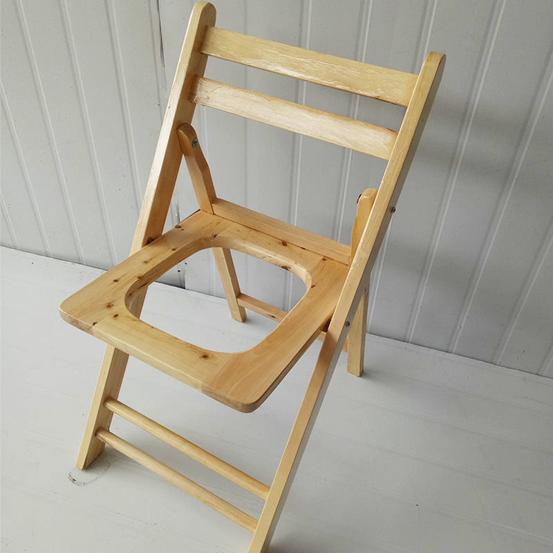 Pregnant women's toilet chair solid wood sitting chair moving toilet folding sitting stool cypress old man barrel stool wooden stop stool