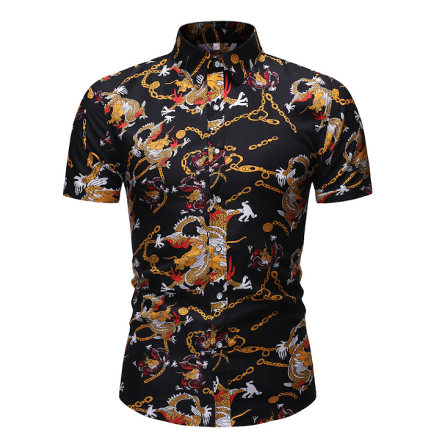 Short sleeve summer shirt pattern color foreigner shirt fashion clothes