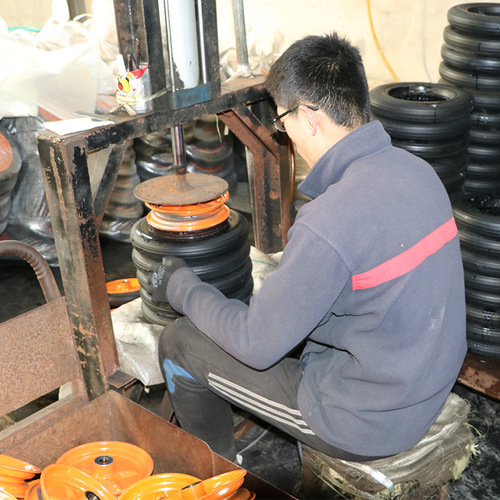 Dajin 300-8 trolley wheel rubber wheel solid tire roller 12-inch tiger trolley caster manufacturer