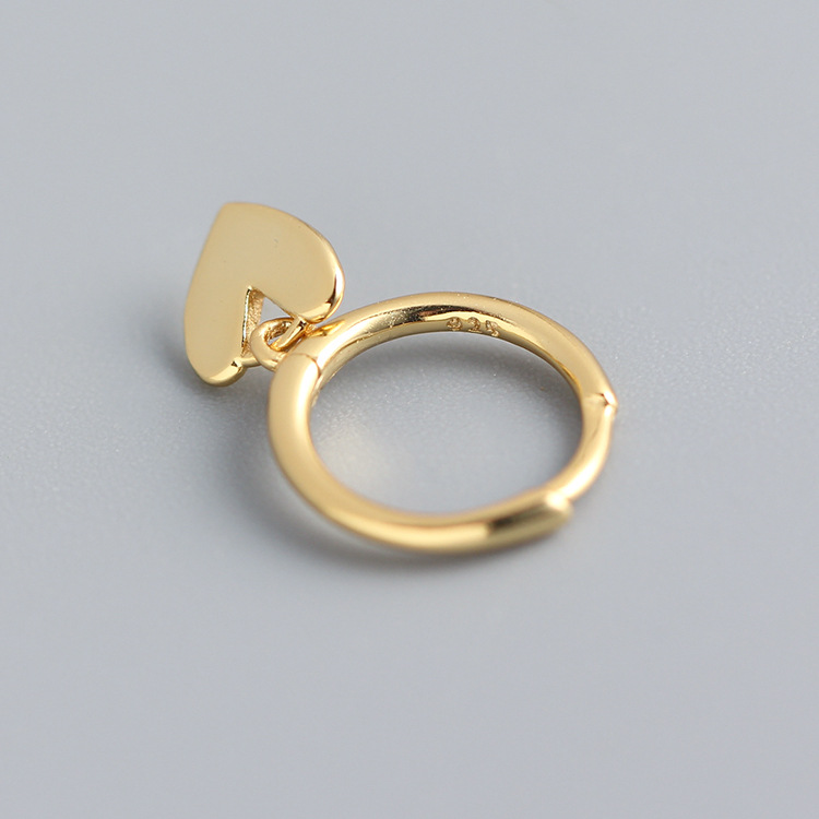 18K Real Gold Plated, Platinum Plated Plating Material Fashion Heart Shape Silver Drop Earrings 1 Pair