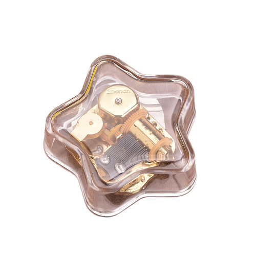 Korean version of acrylic five-pointed star music box, music box, creative holiday gifts, home furnishings, multiple song selections