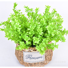 廠家直銷 仿真植物塑料花 7頭玉葉水草婚慶花藝綠葉尤加利米蘭草