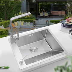 Washing Basin with Scrub Board Balcony Stainless Steel Sink Laundry Pool Kitchen 304 Manual Sink Single Basin Laundry Household