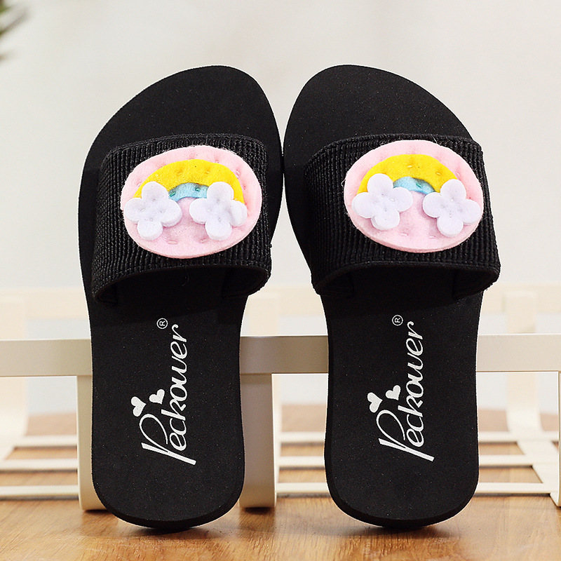 儿童拖鞋女童夏防滑室内公主可爱一字拖外穿沙滩海边时尚亲子凉拖|ms