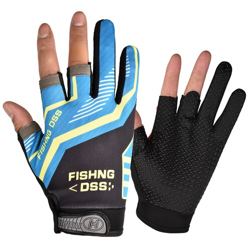 Fishing gloves with three open fingers, lure casting, offshore fishing, open finger, sports men's delivery writing gloves, breathable and anti-slip, outdoor