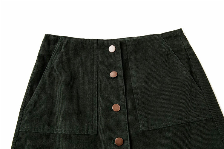 Fashion casual all-match corduroy autumn and winter button-decorated skirt NSLD14836