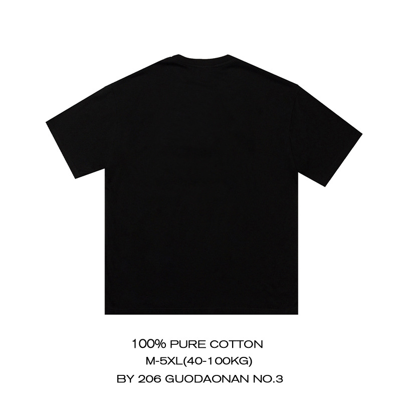 5/4 Sleeve T-shirt for Boys' Ins Fashion Versatile Large Size Korean Edition Harajuku Style Couple Short Sleeve Top_voghion.com