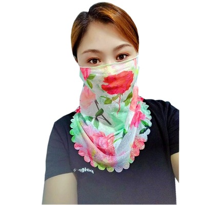 春夏女士新款防晒冰丝口罩薄款面纱护颈遮阳防紫外线骑车开车面罩|ms